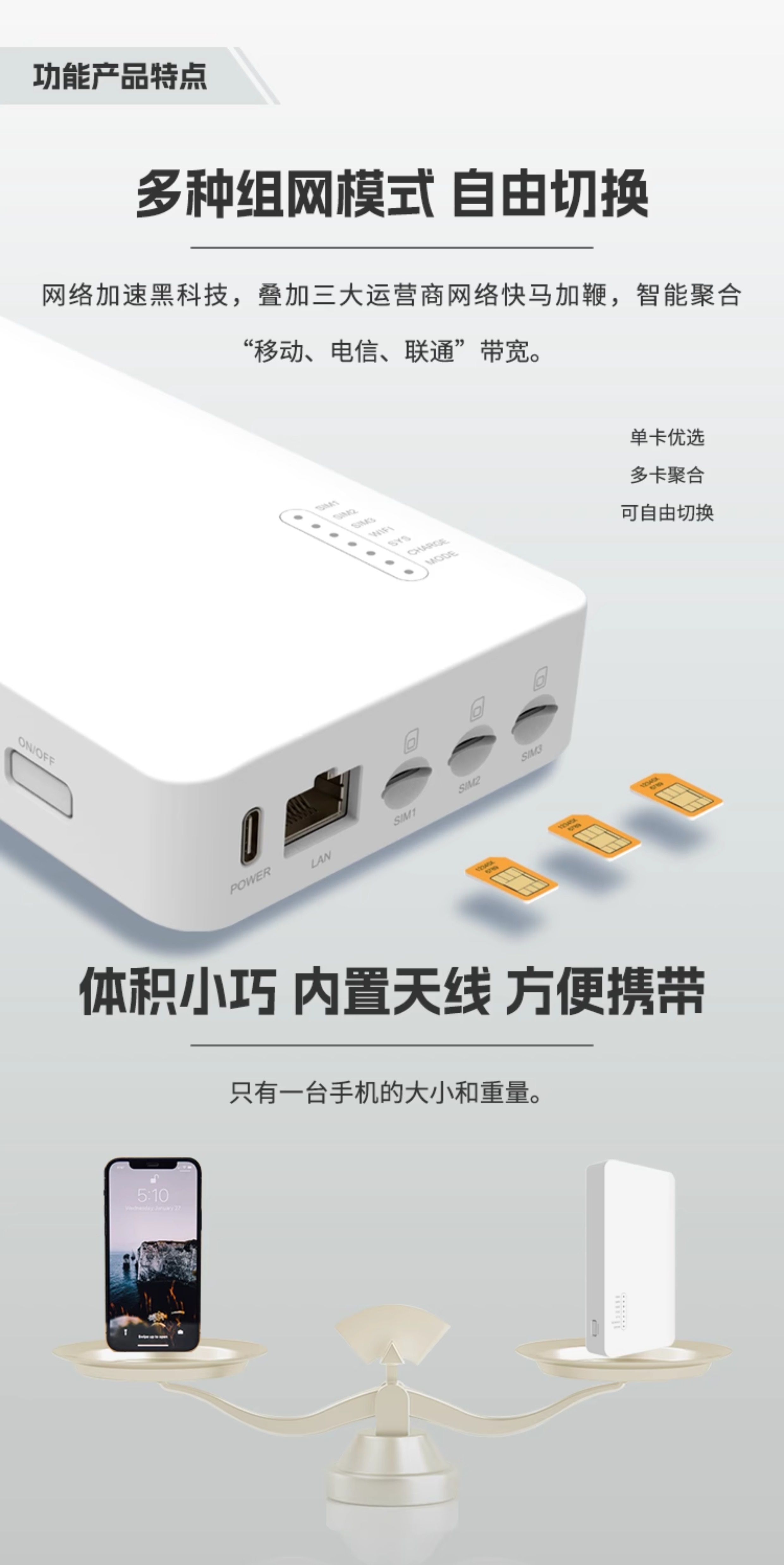 买路由器赠流量卡/中兴新支点聚合兔/多卡随身聚合路由器/WiFi户外直播