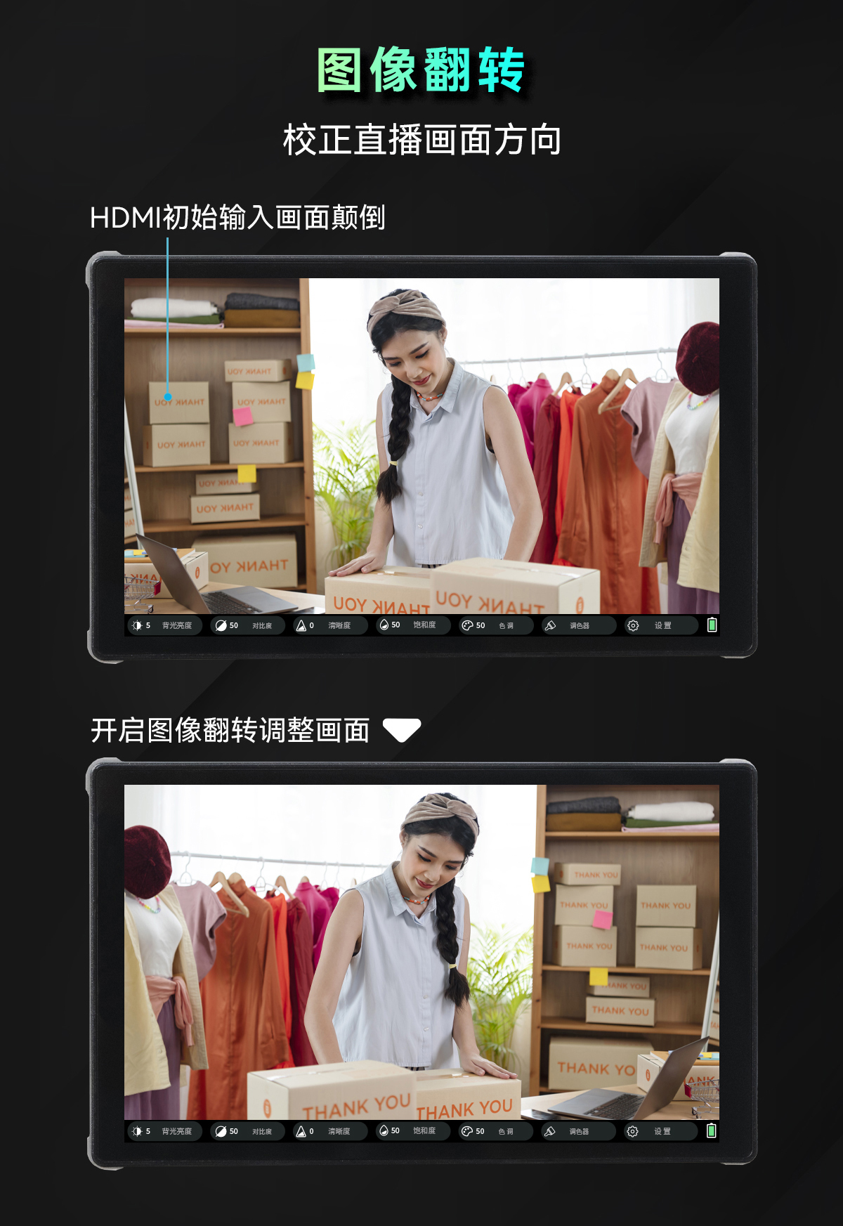 新品上市/艾肯PL5相机直播采集卡监视器/可以直接直播调色的监视器