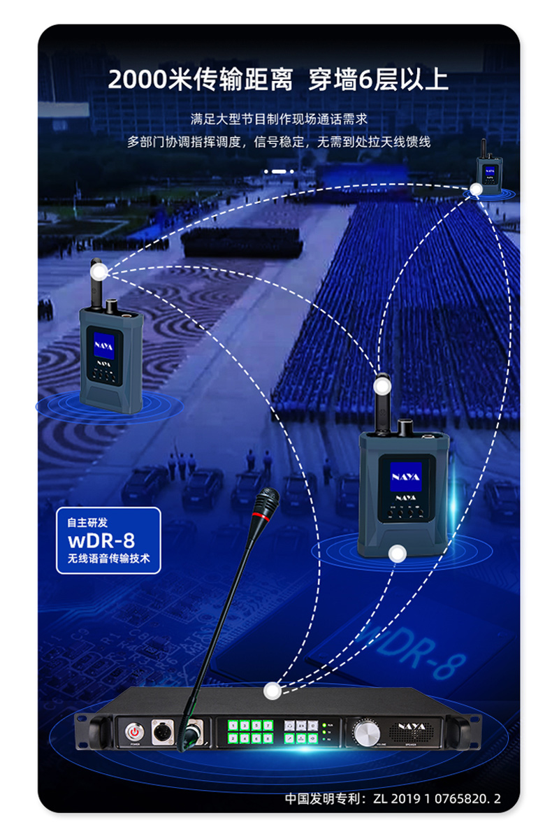 NAYA纳雅FDI-BS350无线内部通话系统,导播通话全双工多方通话Tally切换台