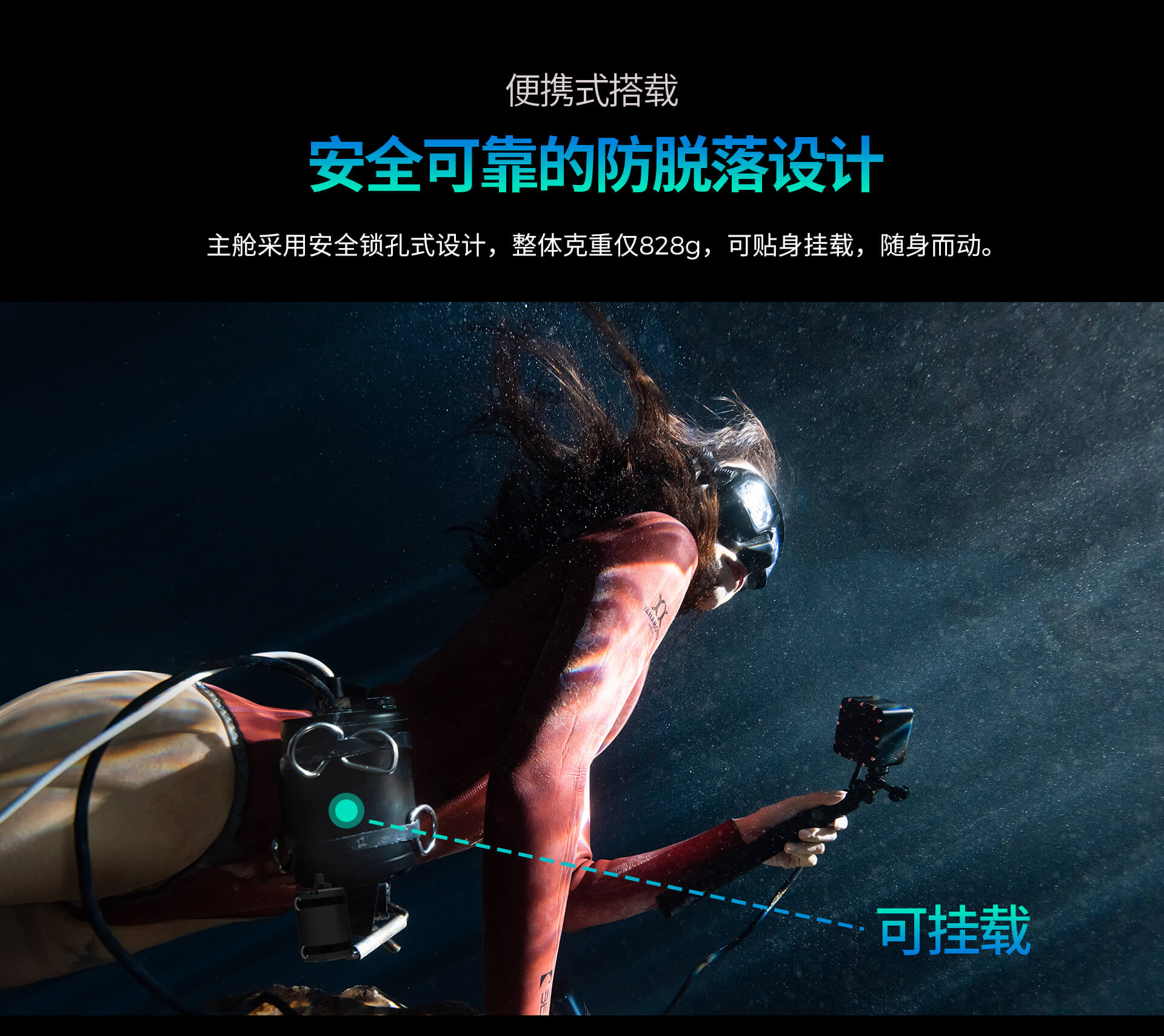 约肯/Dive Master/专业4K水下高清图传摄像机,实时监看毫秒延时